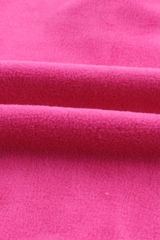 Color Block Fuzzy Sweatshirt - Pink