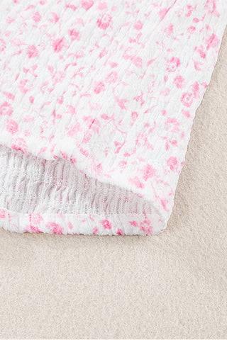 Floral Puff Sleeve Top - Pink