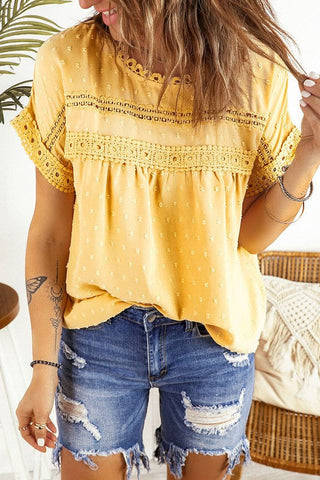 Spring Eyelet Top - Yellow