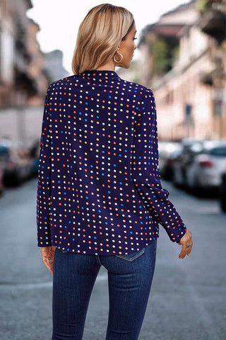 Polka Dot Blouse - Navy