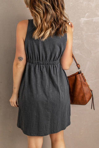 Button Up Dress - Gray