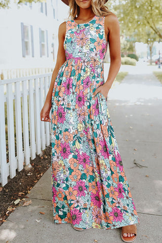 Retro Floral Maxi Dress