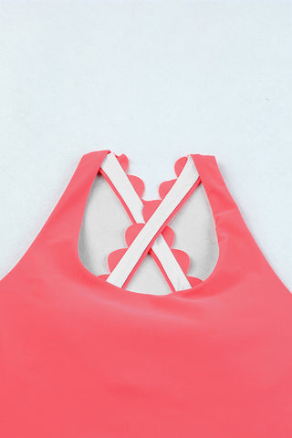 Scalloped Bikini - Hot Pink/Coral