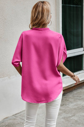 V-Neck Silky Top - Mauve