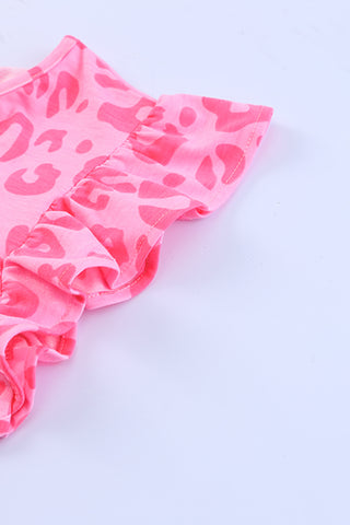 Flouncy Leopard Dress - Hot Pink