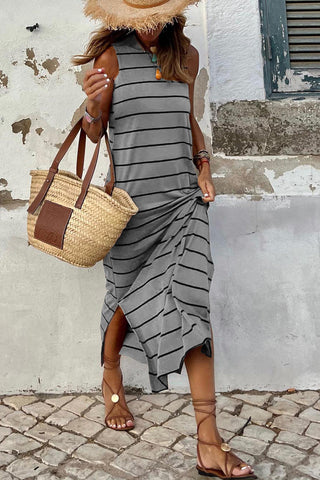 Sleeveless Maxi Dress - Gray