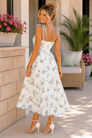 Wildflower Midi Dress - Off White