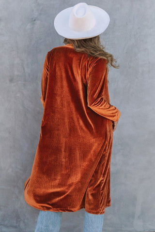 Velour Long Jacket - Red