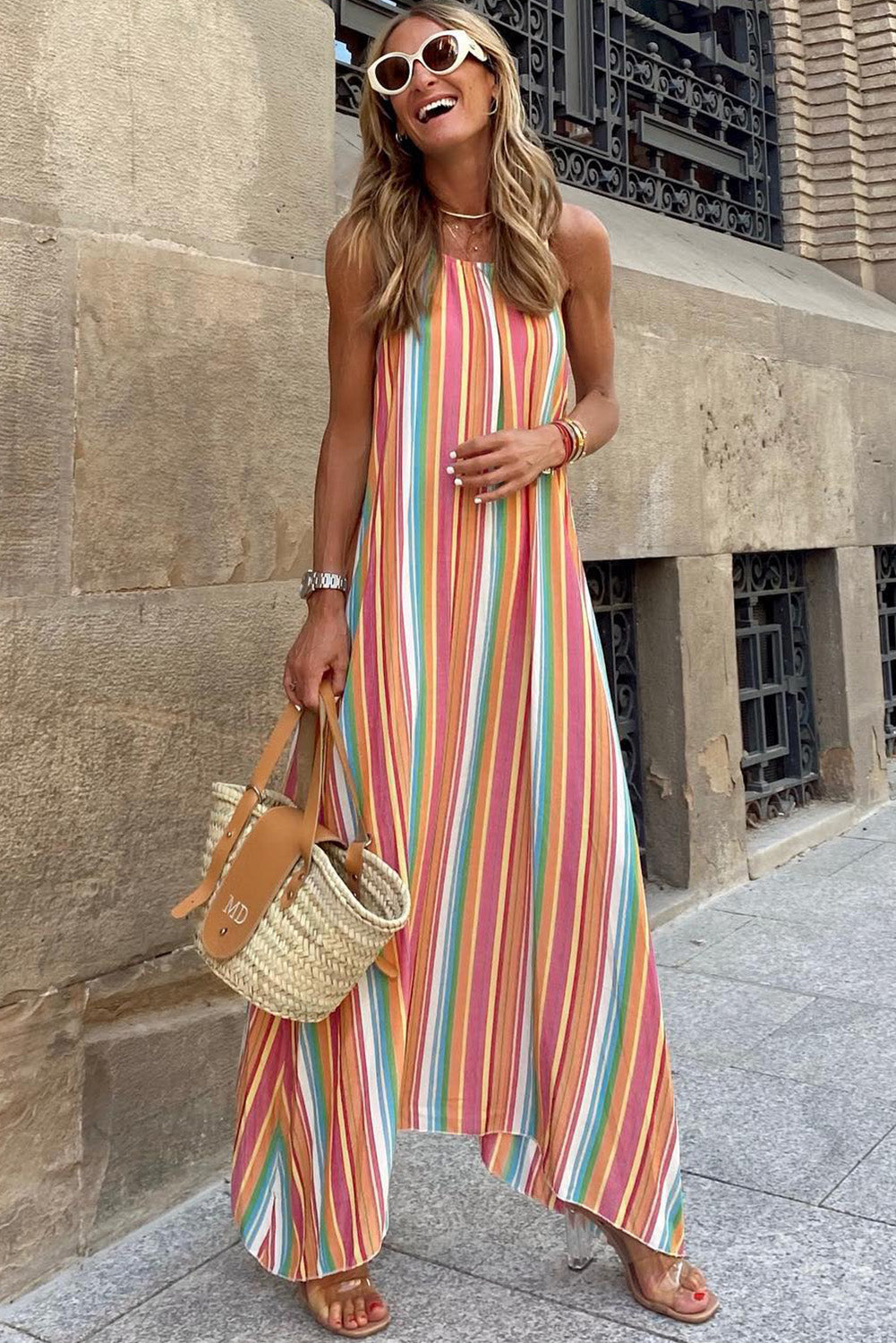 Boho striped hotsell dress