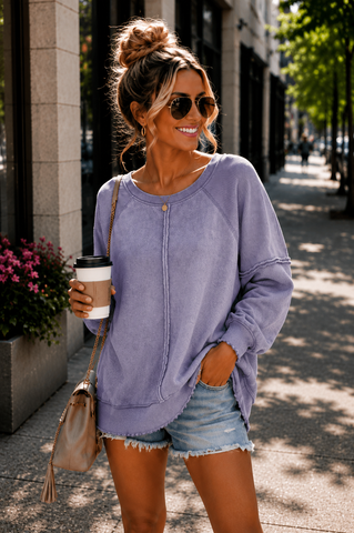 Cozy Weekend Sweatshirt - Purple