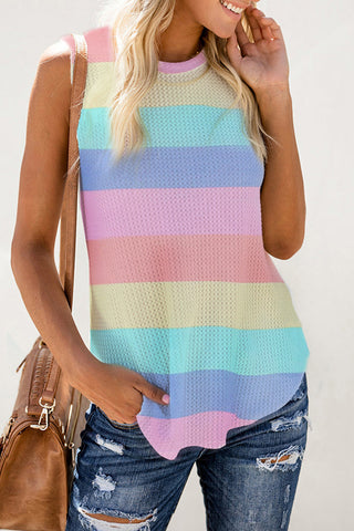 Pastel Rainbow Waffle Top