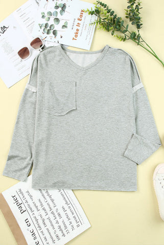 Drop Sleeve Fall Top - Gray