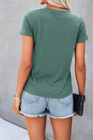 Casual Faux Pocket Tee - Green