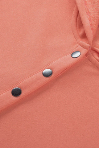 Henley Style Fall Hoodie - Orange