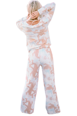 Two Piece Long Sleeve Lounge Set - Tie Dye