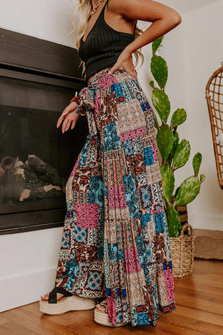 Elastic Waist Wide Leg Pants - Boho