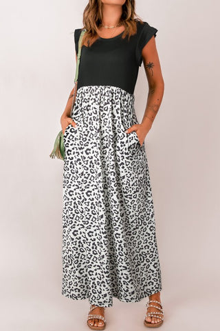 Leopard Maxi Dress - Black and White