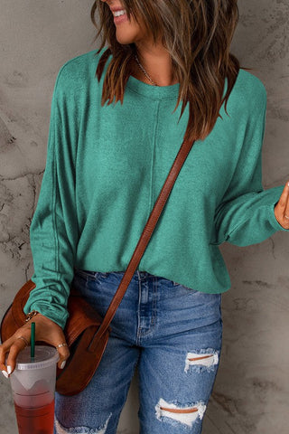 Center Seam Dolman Sleeve Top - Green -