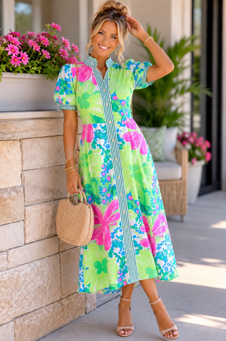 Cape Cod Brunch Dress - Green