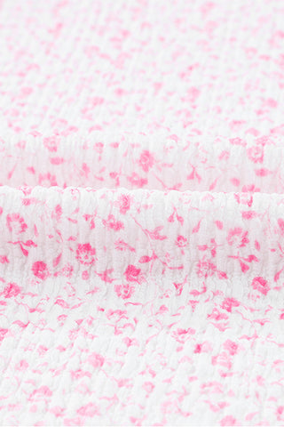 Floral Puff Sleeve Top - Pink