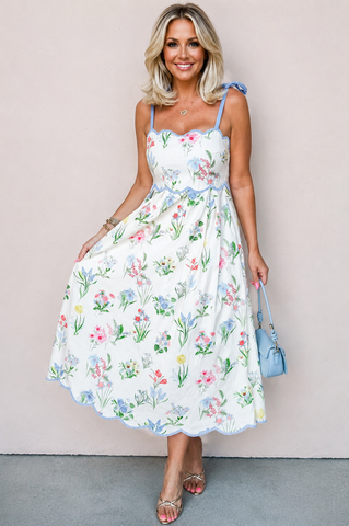 Wildflower Midi Dress - Off White