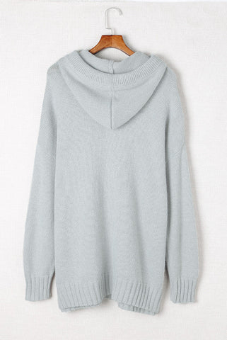 Super Soft Hooded Cowl Neck Sweater - Gray