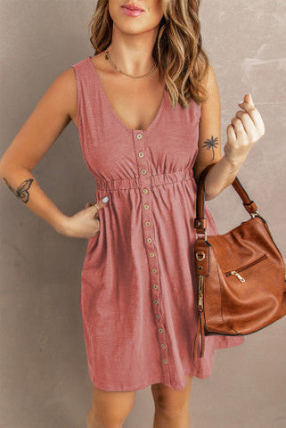 Button Up Dress - Pink