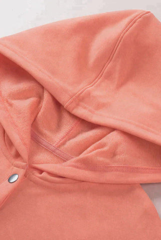 Henley Style Fall Hoodie - Orange