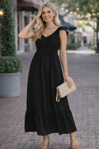 Sweet Summer Maxi Dress -  Black