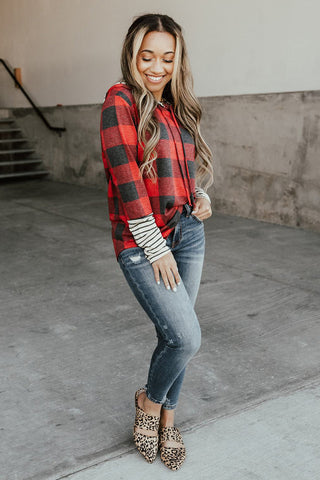 Buffalo Plaid Top - Red