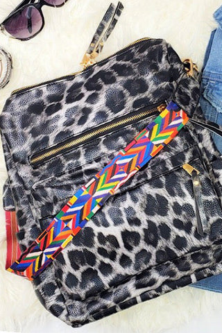 Convertible Handbag - Grey Leopard