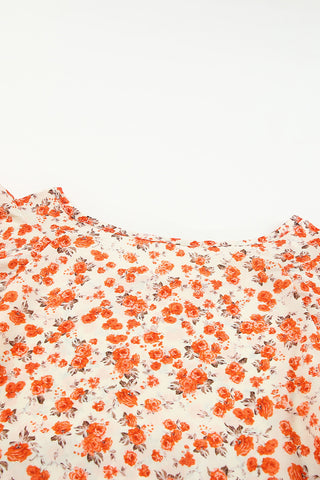 Ruffle Sleeve Floral Top - Little Flowers