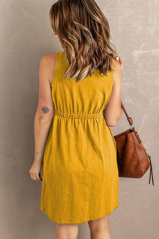 Button Up Dress - Yellow