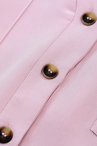 Crop Jumpsuit with Sash - Pink