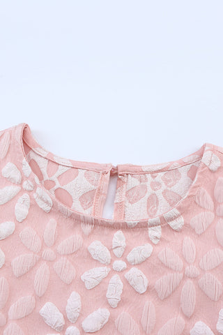 Pink Floral Bubble Sleeve Top