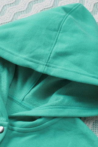 Henley Style Fall Hoodie - Green