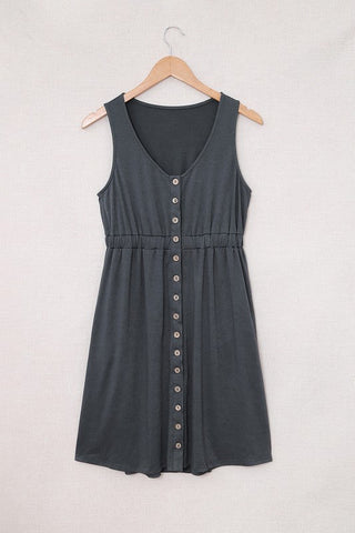 Button Up Dress - Gray