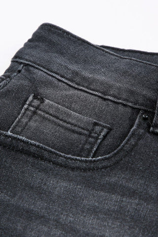 Frayed Jean Shorts - Black