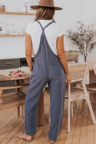 Casual Jumpsuit with Pockets - Gray