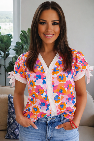Flower Pop Bow Top