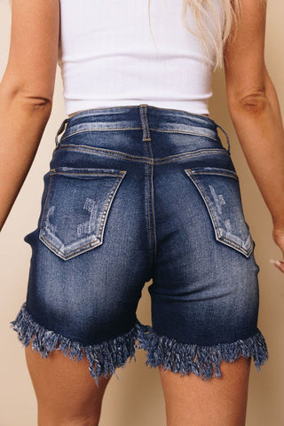 Super Stretchy Long Length Jean Shorts