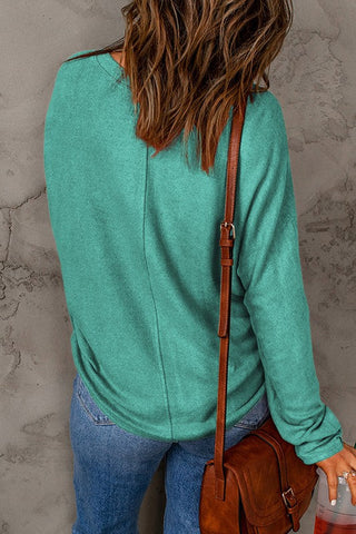 Center Seam Dolman Sleeve Top - Green -