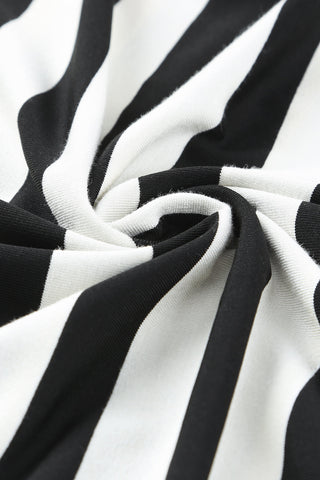 V-Neck T-Shirt Dress - White and Black