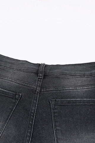 Frayed Jean Shorts - Black