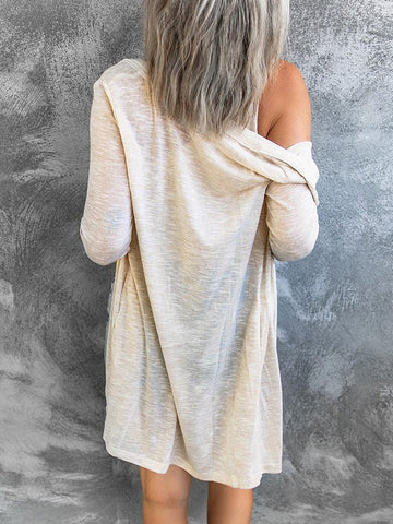 Lightweight Button Up Cardigan - Beige