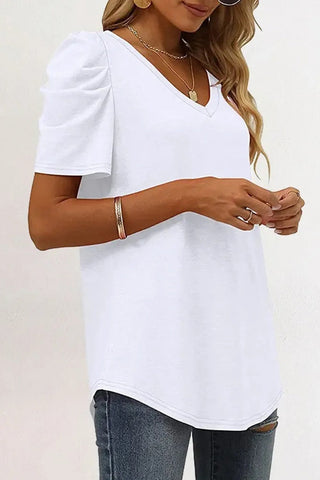 Puff Sleeve Top - White