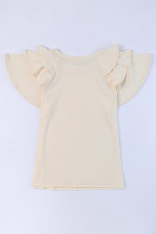 Ruffle Sleeve Top - Cream