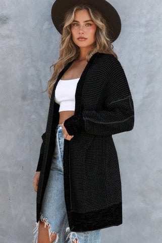 Thick and Warm Cardigan - Black