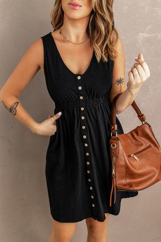 Button Up Dress - Black
