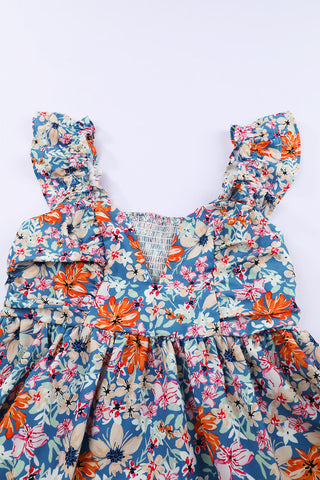 Sweetheart Ruffle Floral Dress